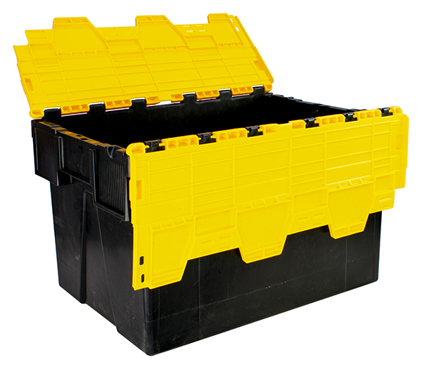 65Ltr Yellow Attached Lidded Euro Container - Image 2