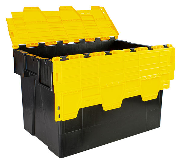77Ltr Yellow Attached Lidded Euro Container - Image 2