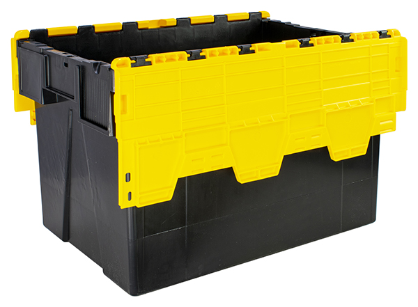 77Ltr Yellow Attached Lidded Euro Container - Image 3
